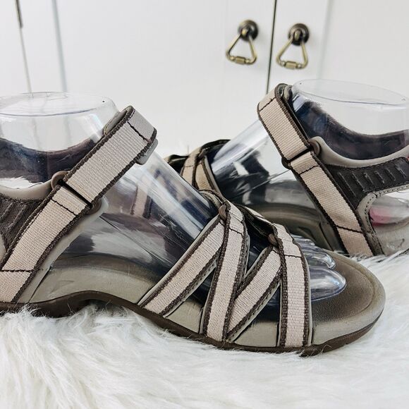 Teva Tirra Beige Strappy Multi Purpose Sandals Shocpad Hiking Outdoors - Size 6 - Picture 4 of 9